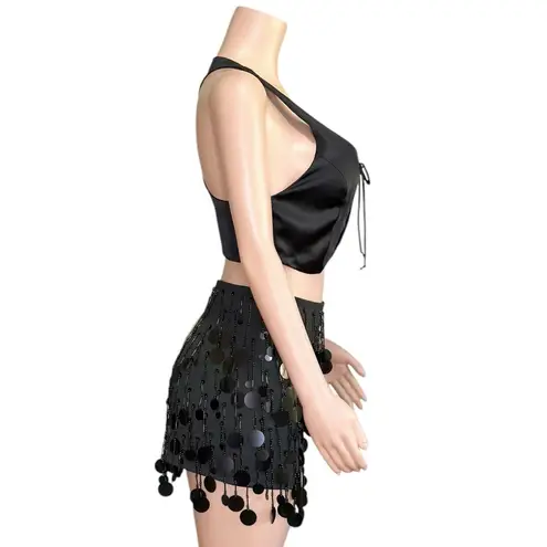 ARE YOU AM I Kih Silk Satin Vest, Black, XS Black