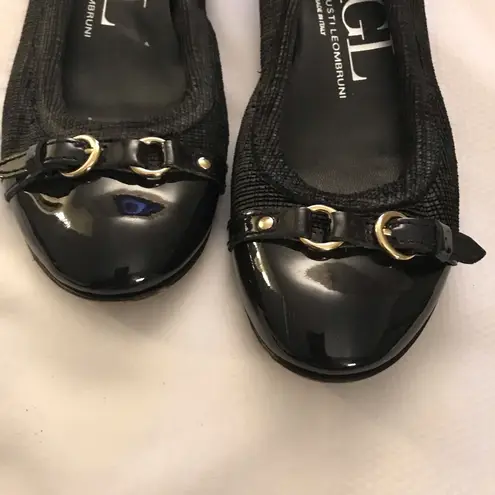 AGL Attilio Giusti Leombruni Cap Toe Ballet Flat Black Size 7.5