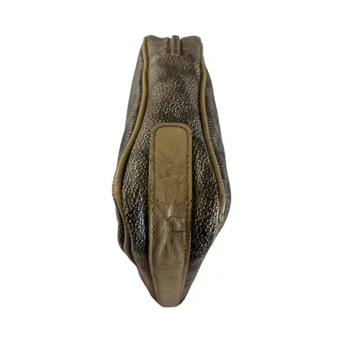 YSL Vintage Giraffe Print Clutch Pouch Bag Brown