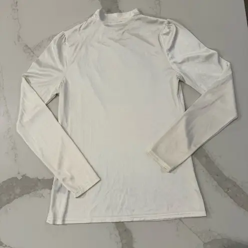 Red by BKE Mock Neck Rhinestone Pleated Shoulder Long Sleeve Top Women’s Large