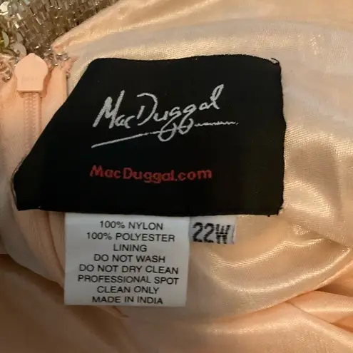 Mac Duggal Womens Plus Size Beaded Sequin 3/4 Sleeve Gown Rose Gold 4857