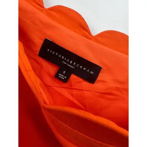 Victoria Beckham Sheath Orange Stretch One Shoulder Zip Lined Dress New