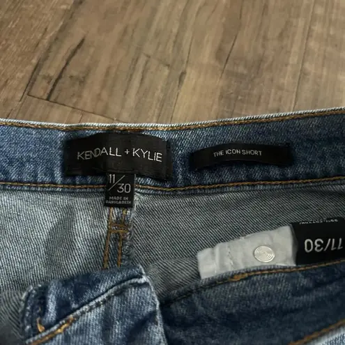 Kendall + Kylie Women’s Size 11 Ripped Shorts High Rise Blue