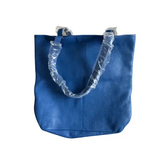 Leatherology Uptown Vertical Tote Bag Navy Blue Size Large