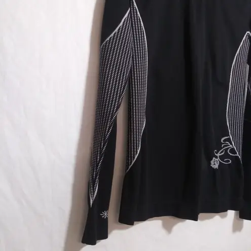 Athleta  Momentum Seamless Top Black Long Sleeve Top Size L