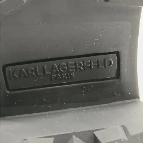 Karl Lagerfeld Breck Chelsea Combat Boots Women Size 6M Black Leather Biker Goth