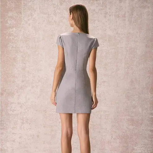 RIHOAS The Grey Square Neck Cap Sleeve Mini Dress M 47 Gray Size M