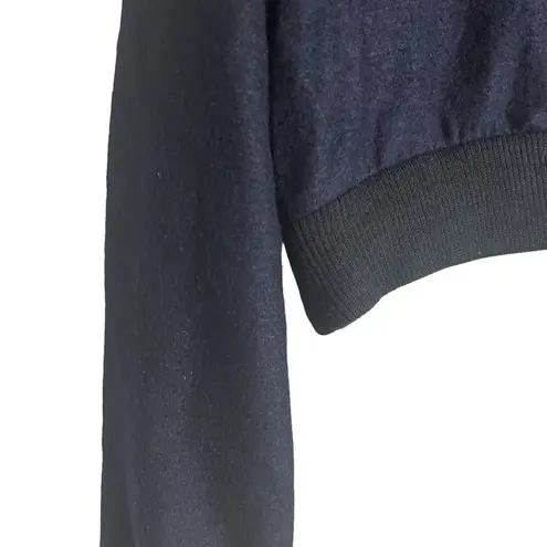 Sea New York Navy Blue Black White Mixed Media Crewneck Sweater Top Size M Size M