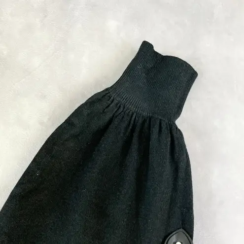 Sioni Womens Sweater Size Large 3D Heart Soft Grunge Romantic Euro Whimsy Cozy Black