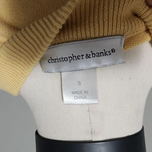 Christopher & Banks cute as a button pastel yellow flyaway cardigan size small