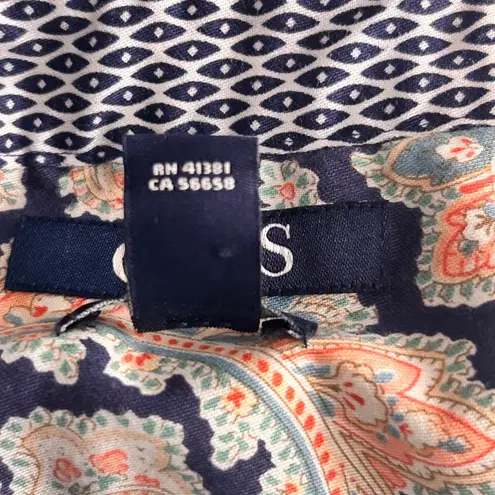 CHAPS  Womens Button Up Shirt Size 3X Bohemian Paisley‎ No Iron Oversized Blouse