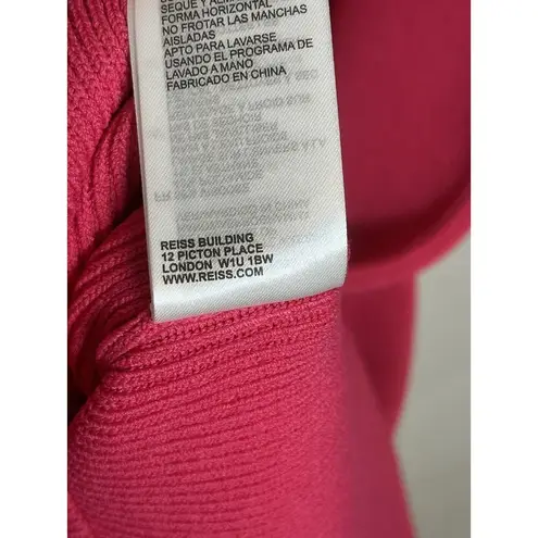 Reiss Womens DAKOTA SWEETHEART NECK KNITTED PINK BODYCON DRESS Size XL NWT