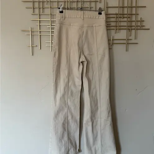 Marine layer High-Waisted Cream Wide-Leg Pants