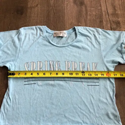 Wildfox Light Blue Spring Break Shirt Vintage Crop Top S