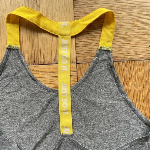 Nike  Elastika tank heathered grey/yellow Sz XS EUC running/training/gym/workout