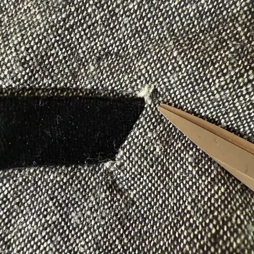 Liz Sport Vintage Tweed Wool Velvet Vest Womens 10 Gray Black Button Down 90s 80s