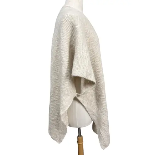 Loft  Open Front Knit Poncho Cardigan Beige Short Sleeve M/L