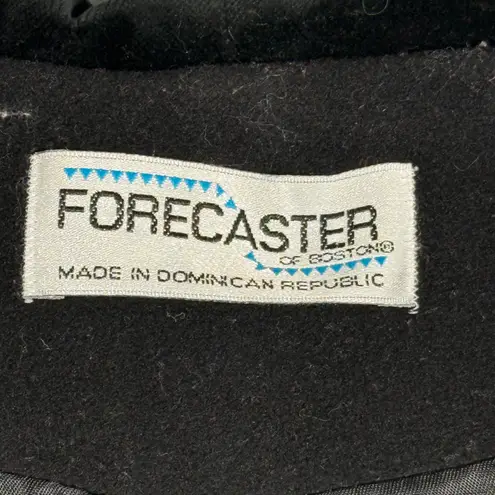 VTG Black Wool Hooded Velvet Trim Long Coat Witchy Dark Academia Core Gothic 12