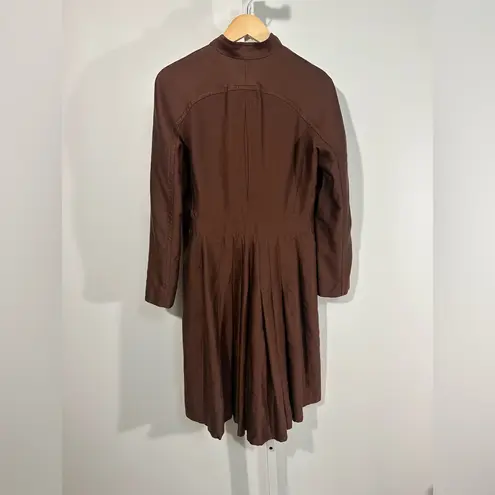 90’s Max Azria Collection 100% Silk Brown Pleated Coat Dress – medium