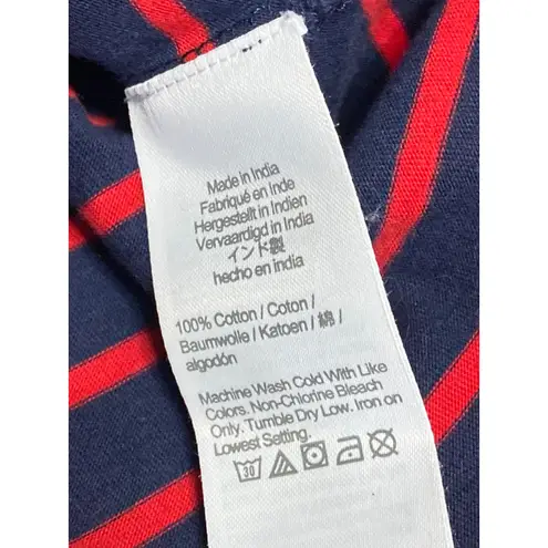 J.Crew Women Navy Blue Red Striped Long Sleeve Crew Neck T Shirt Tee Top Size S