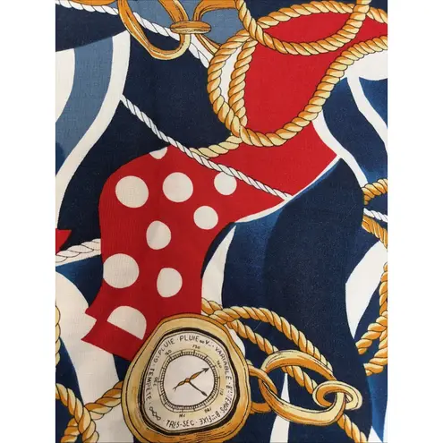 Vintage VTG Woodsbury Nautical Rope Compass Journey Blouse Shirt Womens Medium