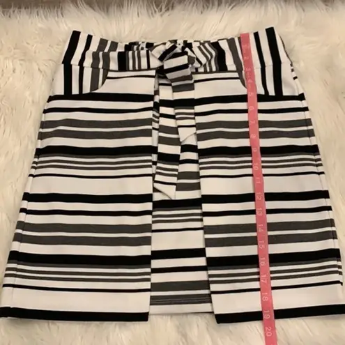 CAbi  Grandstand striped tie front wrap knit skirt #5185 medium