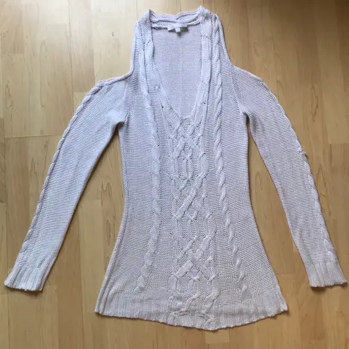 Cushnie et Ochs cold shoulder cable knit long sleeve sweater size XS extra small