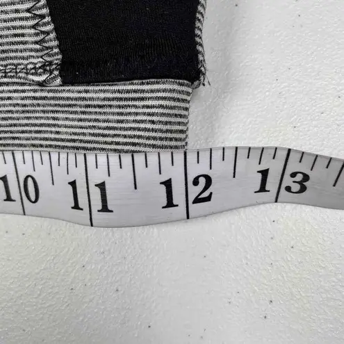 Pink Lotus PL Movement by Sports Bra Women XS Black White Stripe Nylon Crossback