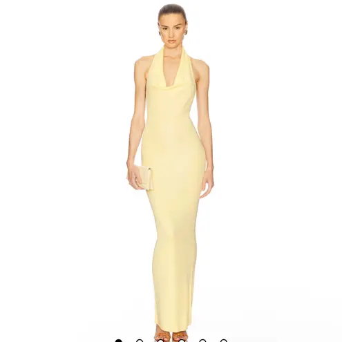 Helsa Aaliyah Maxi Knit Dress in Butter Yellow Size M