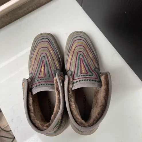 Bernardo ANTHROPOLOGIE Drea shearling suede boots boho Sz 7.5