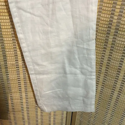 Charter Club Pant Shop Linen Cotton Drawstring Waistband Winter White Pants 8