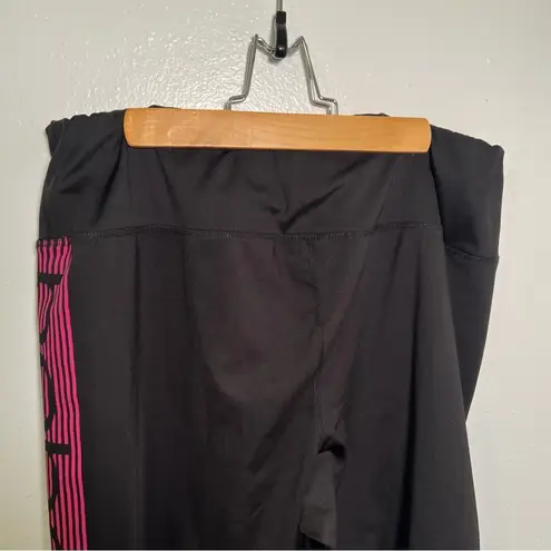 Bebe  Sport Bike Shorts Black Pink Stripe