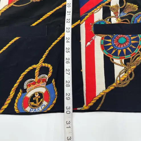 Vintage 80s Carole Little Women’s 4 Nautical Blazer Art To Wear Seaside Coastal Black