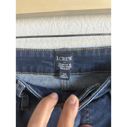 J.Crew  Curvy High Rise Skinny Jeans Women's Size 30 Medium Wash Stretch NEW