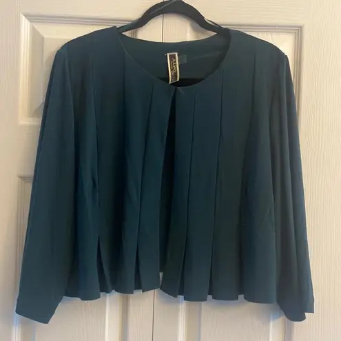 Julian Taylor Julian Taylor New York teal pleated cardigan size 20W