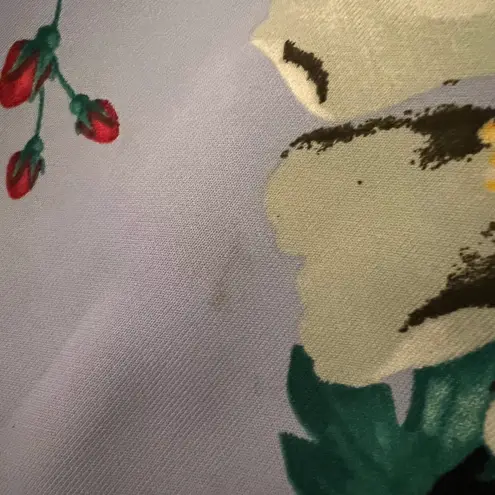 T Tahari Light Blue Floral Spring Fall Trench Coat Jacket