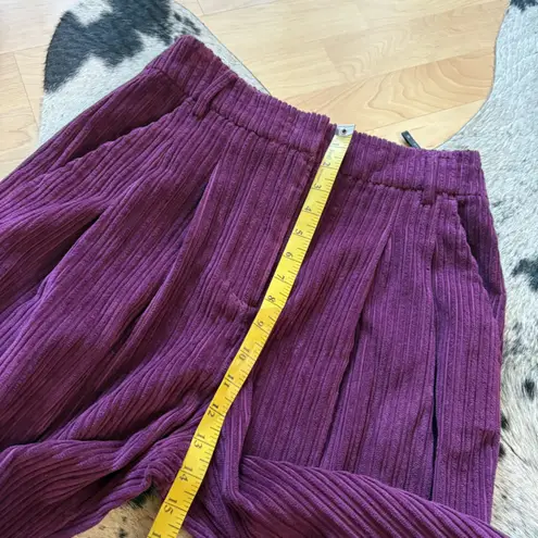 Farm Rio Purple Plum Corduroy Flare Pants Size Extra Small NWT