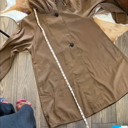 Exaggerated, oversized reversible hooded rain coat black or bronze brown so cool Size undefined