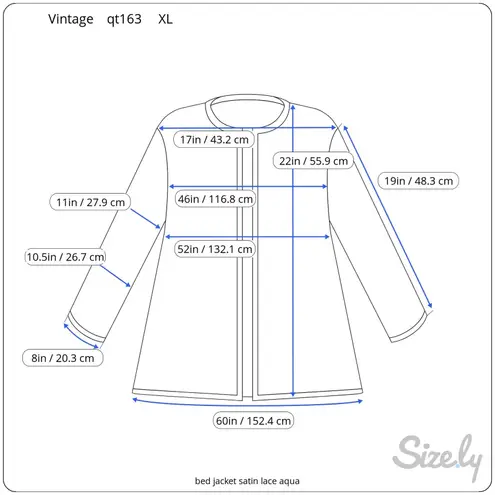 bed jacket satin lace aqua Blue Size L