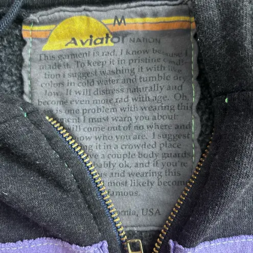 Aviator Nation X Disney Animal Kingdom 5 Stripe Charcoal Hoodie Size Medium