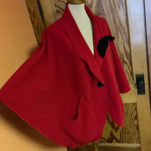 Vintage 90s red fleece cape Size L