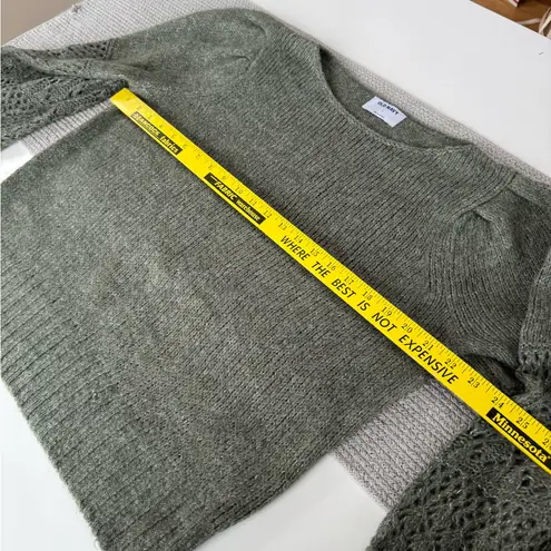 Old Navy  Sage Green Boatneck Statement Sleeve Sweater Size Large - Image 8