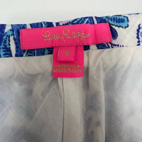 Lilly Pulitzer  Gretna Linen 2 Pc Set Top Skirt in Baha Blue Size 6