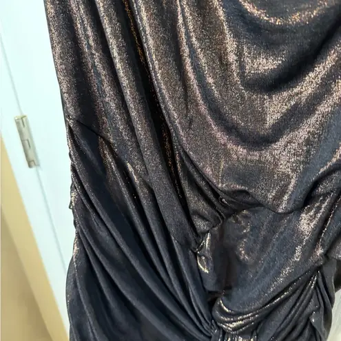 ZARA  One-Shoulder Shimmer Dress in Black