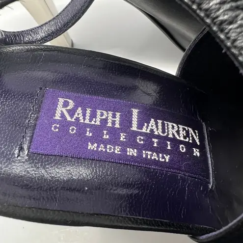 Ralph Lauren Collection Purple Label Leather Slingback Heels Size 10 Black