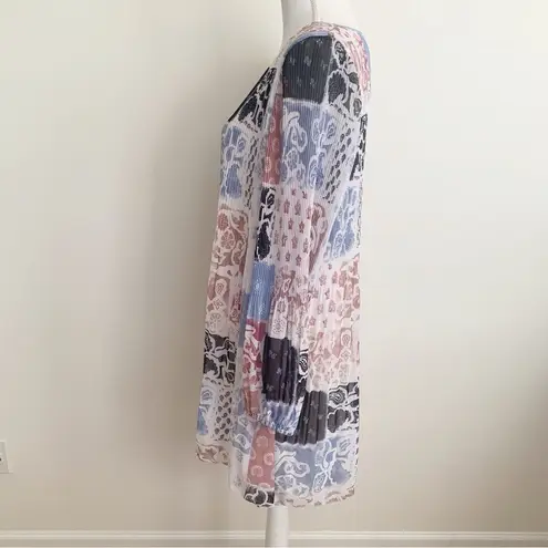 Wilfred EUC Aritzia Round Neck Long Sleeve Patchwork Mini Dress Size L