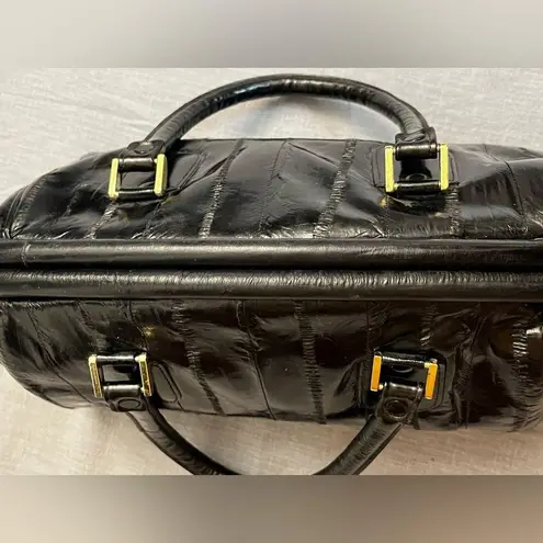 Vintage Black Eel Skin Handbag Exotic Leather Purse