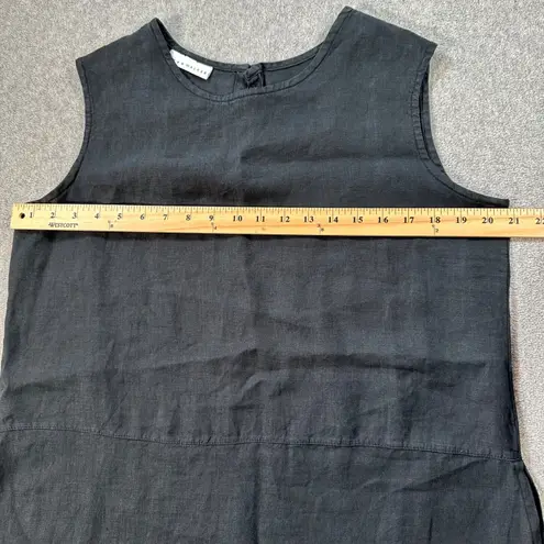Bryn Walker Sleeveless Tunic Top Side Split Women's Small Black Linen Laganlook