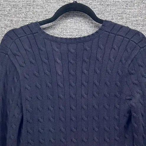 Ralph Lauren Sport Womens Sweater Size L Minimalist Cable Knit Preppy Cozy Comfy Black Size L