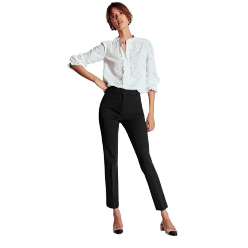 Boden USA Boden - Highgate Ponte Classic Black Trousers Pants Sz US 12R (UK 16R)